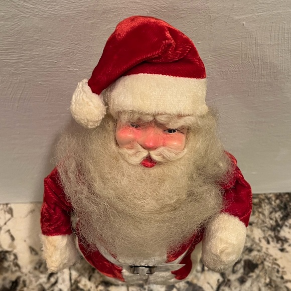Harold Gale Vintage Red Velvet Suit Santa Claus Hand Painted Composite Face - Picture 6 of 16